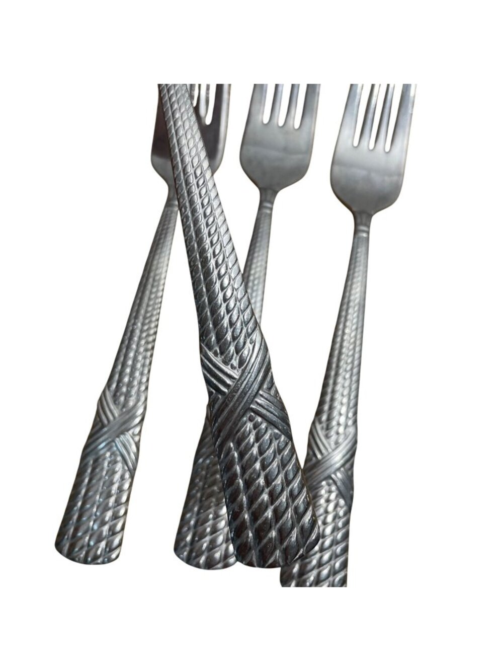 Farberware FRW56 Pattern Dinner Forks Set 4 Stainless Flatware Glossy Rope w X
